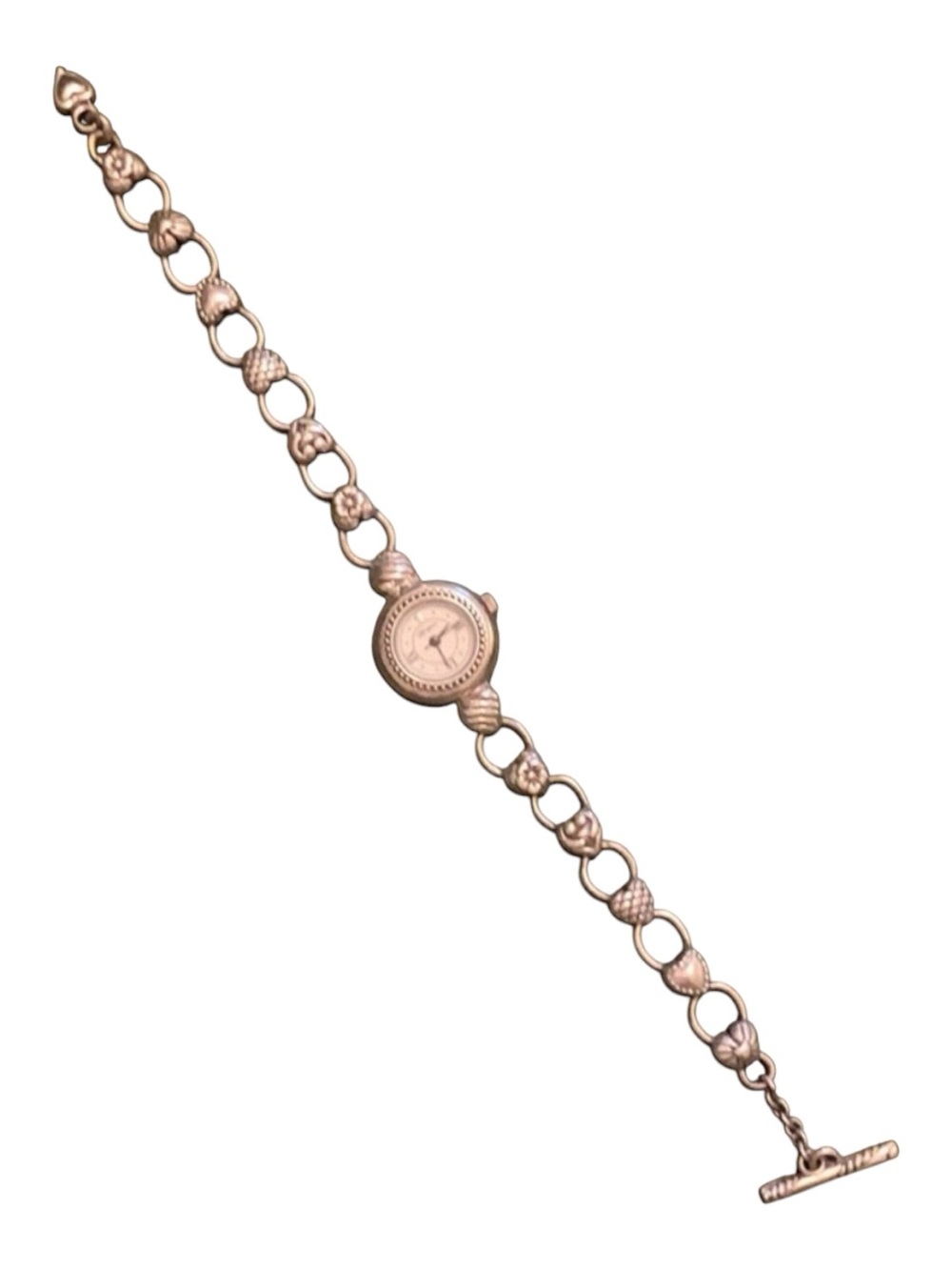 Brighton Vintage Silver Heart & Floral Link Bracelet Watch - New Battery - Picture 6 of 15